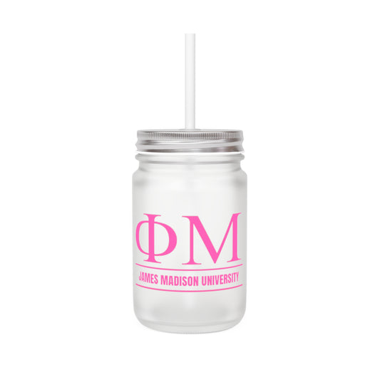 Phi Mu Mason Jar