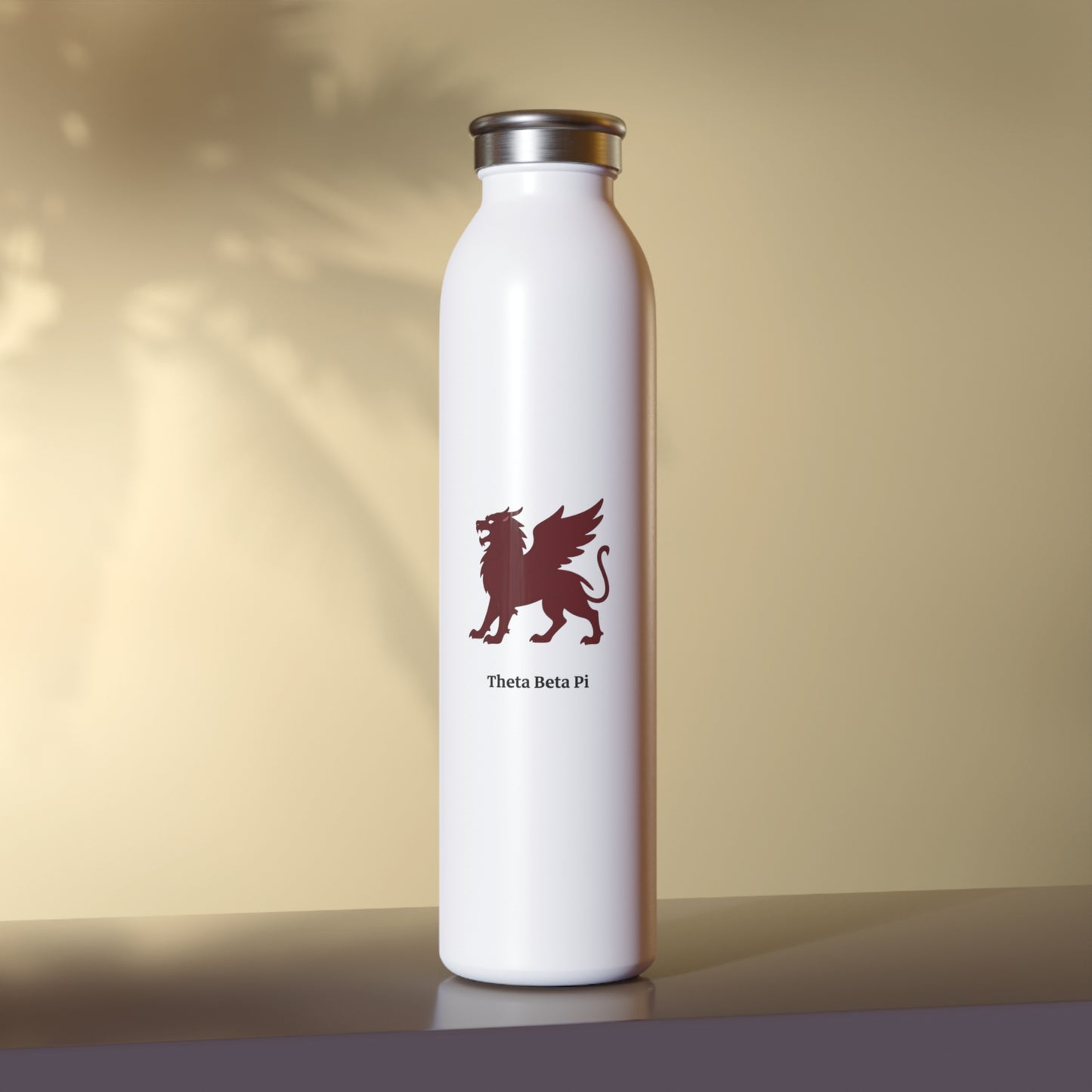 Theta Beta Pi Emblem Maroon Slim Water Bottle