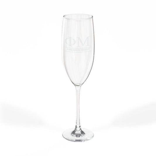Phi Mu Champagne Glass