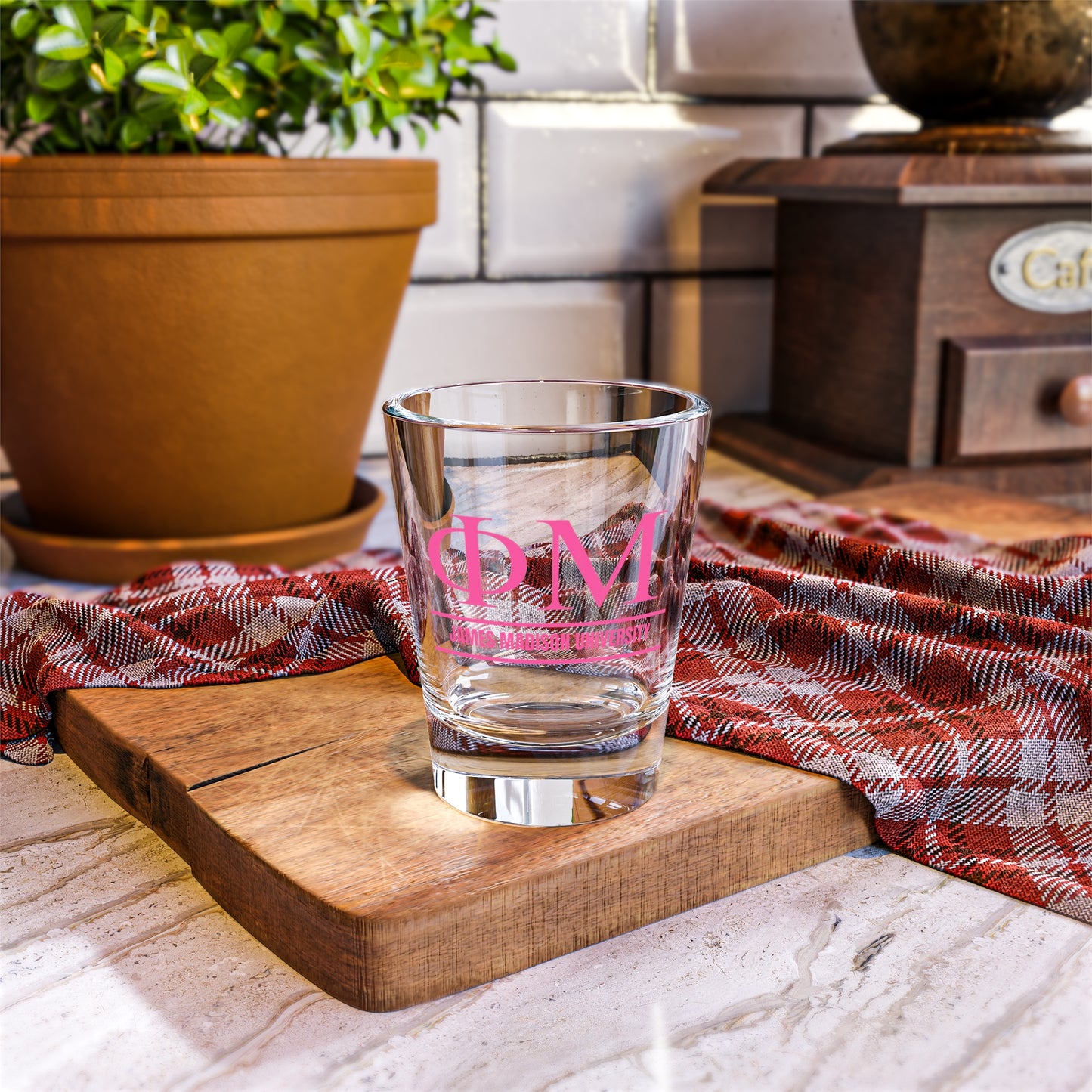 Phi Mu 2 Shot Glass, 1.5oz