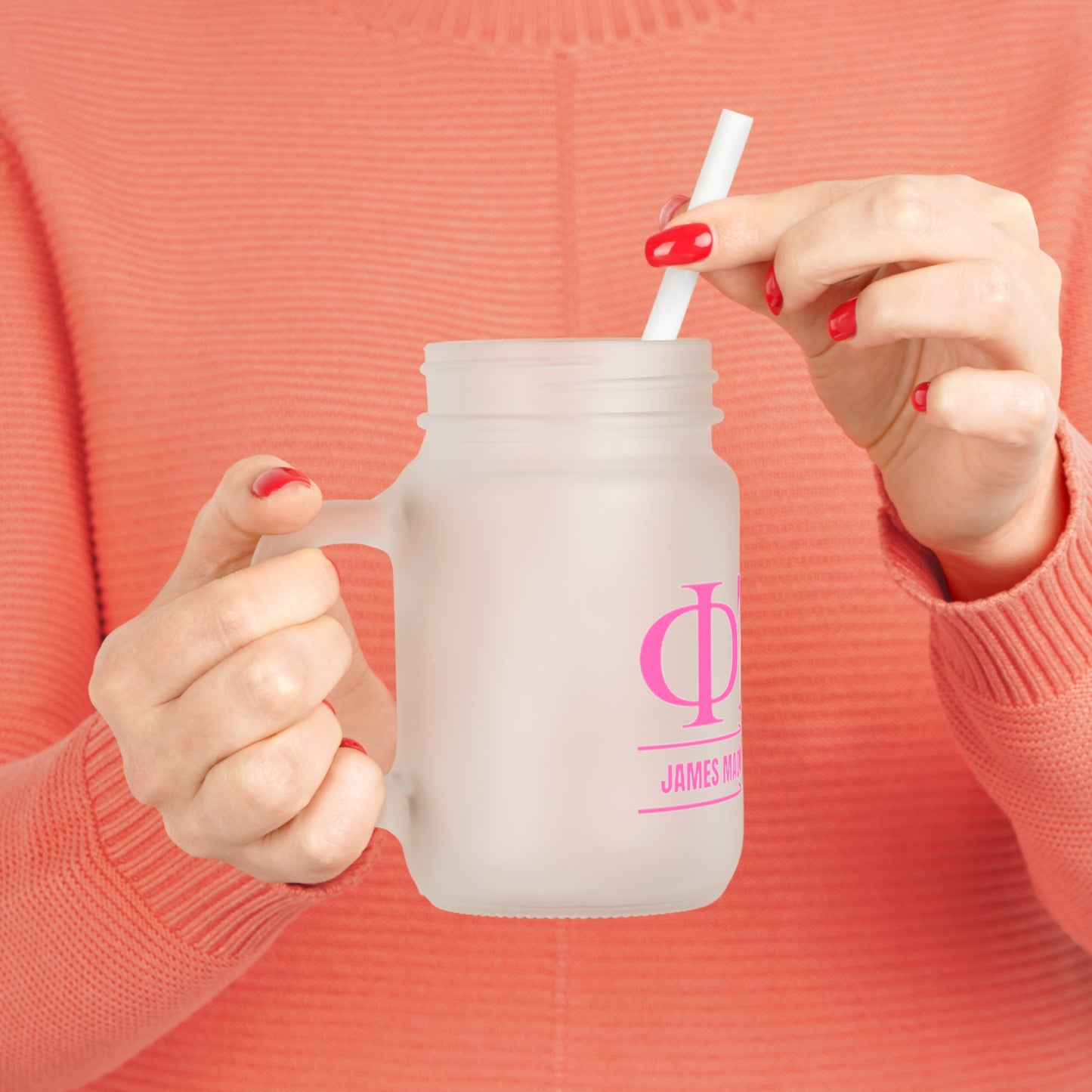 Phi Mu Mason Jar