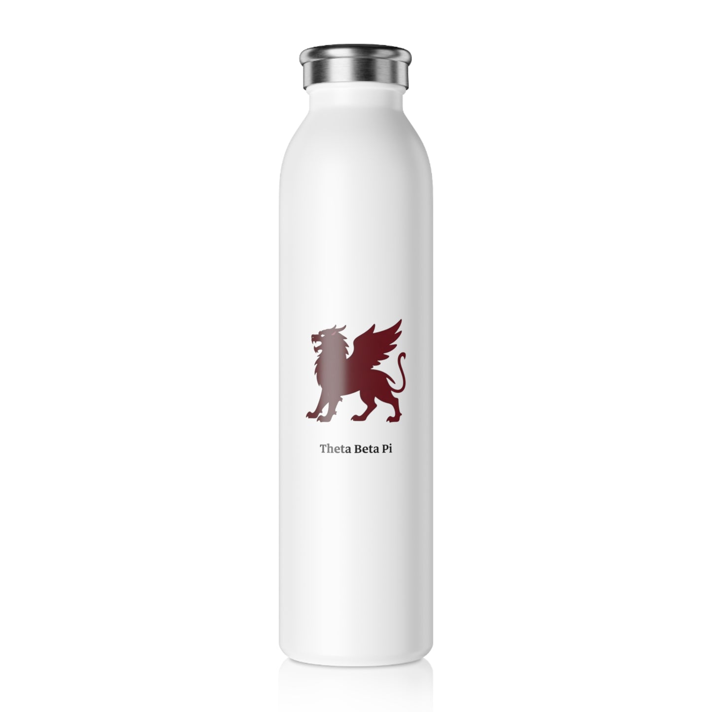 Theta Beta Pi Emblem Maroon Slim Water Bottle
