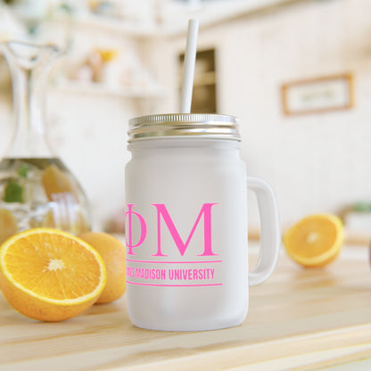 Phi Mu Mason Jar