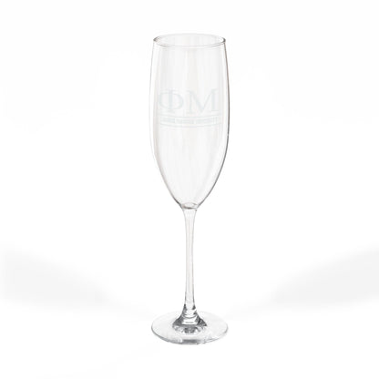 Phi Mu Champagne Glass